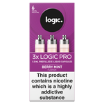 Logic Pro Capsules Berry Mint Flavour 6mg/ml, 3 x 1.5ml
