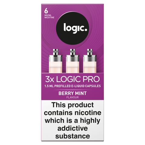 Logic Pro Capsules Berry Mint Flavour 6mg/ml, 3 x 1.5ml