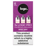 Logic Pro Capsules Berry Mint Flavour 12mg/ml, 3 x 1.5ml