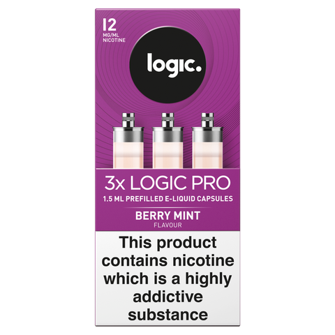 Logic Pro Capsules Berry Mint Flavour 12mg/ml, 3 x 1.5ml