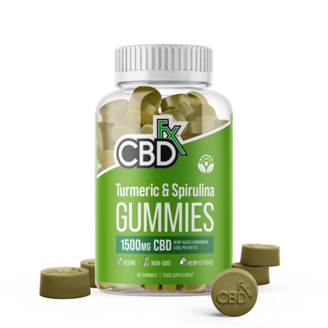 CBD Gummies with Turmeric and Spirulina 1500mg Best before 12/23 (ref R19)