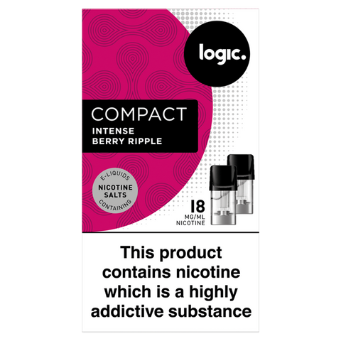 Logic Compact E-Liquid Pods Intense Berry Ripple 18mg/ml, 2 x 1.7ml